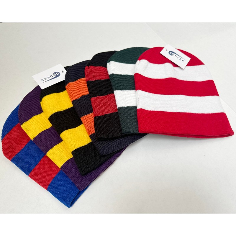 COUVER Gorro de invierno de punto a rayas con o