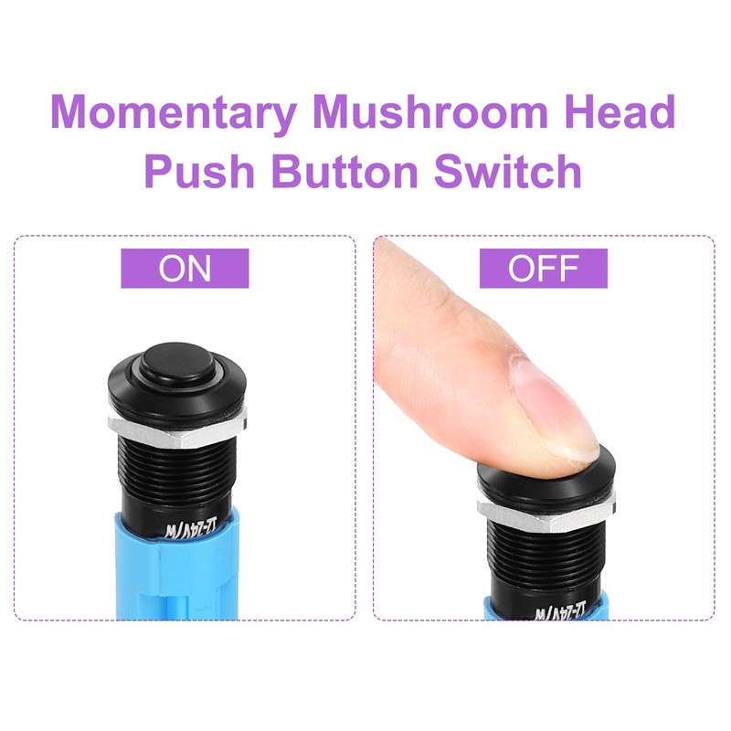 DMiotech 2 Pcs 1/2" Aluminium Alloy Latching Push Button Switch