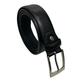 Men's Leather Belt, Black Trouser Belts for Men, 1.25" Wide, Stylish Belt for Special Occasions or Work (Small)