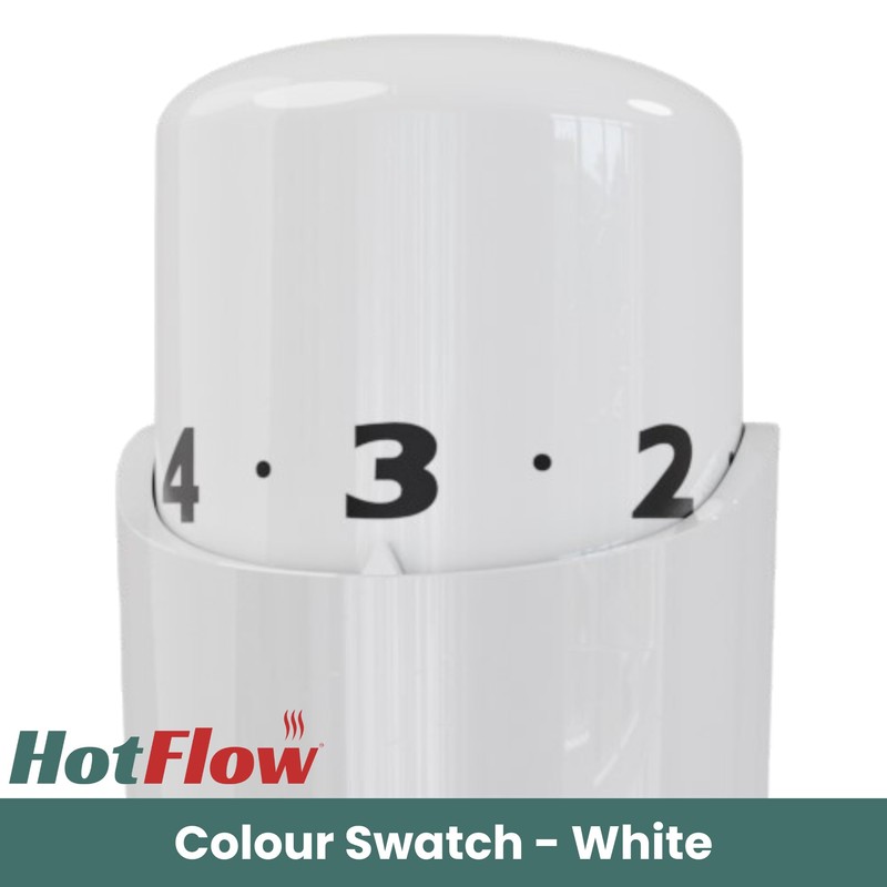 Hot Flow White Cascade Angled Modern TRV Thermostatic Radiator Valve