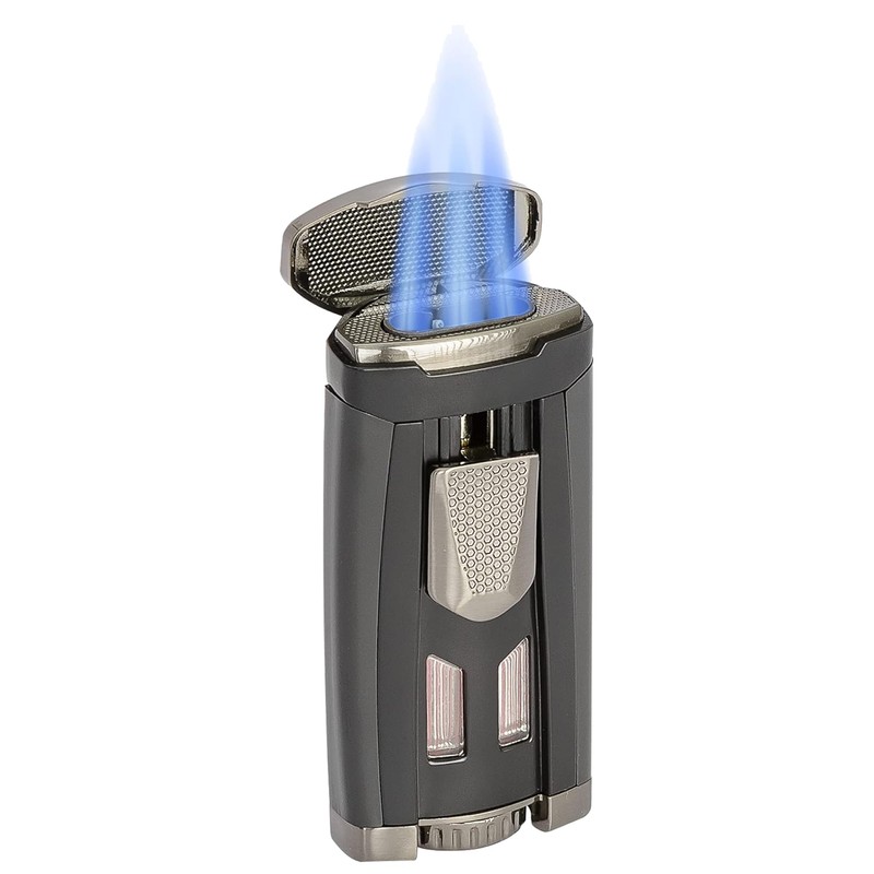 Xikar HP3 Triple Jet Flame Butane Torch Lighter, Silver |
