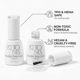 TONES Gel Base Coat - Ultra Durable UV and LED Base Coat for Gel Nails- Premium Gel Polish Base Coat for Salon-Quality Gel Manicures (Base Coat -...  
