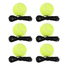 PATIKIL 6 PCS Tennis Balls with Cords, Tennis Training Balls with Cords, Self-Practice Training Tool, Tennis Training Equipment for Sports Exercise, Yellow