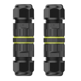EVOGES IP68 Waterproof Outdoor Inline Cable Connector, 3 Pole, Ø5-12mm Cable Diameter, 0.5-2.5mm² Conductor, UKCA, UL, CE, TUV, RoHS Certified (2)