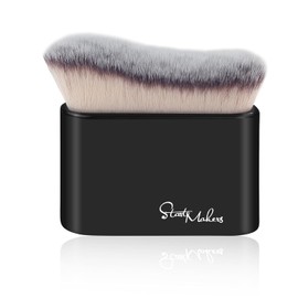 START MAKERS Brocha Grande de Maquillaje para Cuerpo, Piernas y Rostro, Brocha Profesional para Difuminar Base Líquida, Autobronceador, Bronceador, Iluminador, Crema y Polvo, Negra
