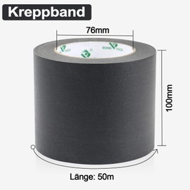 BOMEI PACK Painter's Masking Tape Black 100 mm x 50 m Medium Tape for Painting, Labelling, DIY Crafts, Decoration and Painting Work