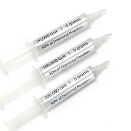 SCOTTCHEN 3Pcs Diamond Polishing Paste, 50,000/100,000/200,000Grit, 0-0.5/0-0.25/0-0.1 Microns Lapping Compound with 50% Concentration of Diamond Powders for Jewelry, Metal, Ring, Glass, 5 Gram Each