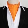 HISDERN Ascot Ties for Men Orange Paisley Cravat Tie and