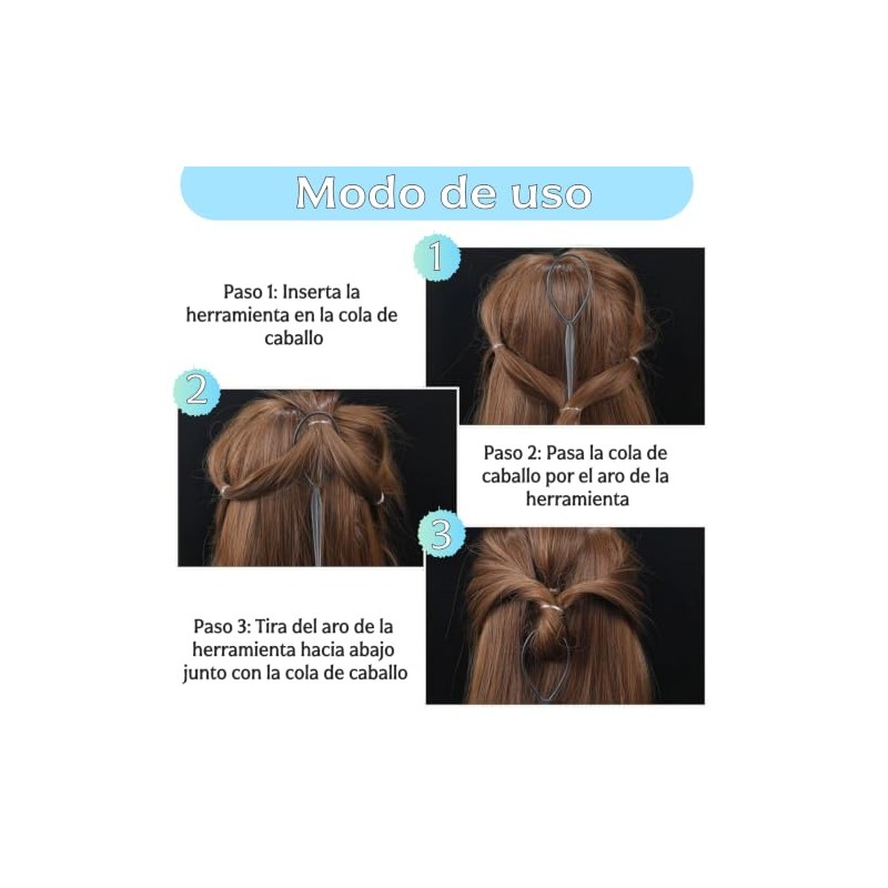 Bandas Elásticas para el Cabello Duraderas,Mini Bandas de Goma Negro&Blanco