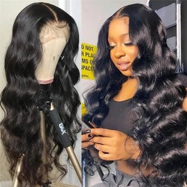 4X6 Body Wave Lace Closure Wigs Human Hair for Black Women HD Lace Front Wigs Wear & Go Glueless Lace Wig Pre Plucked with Baby Hair Frontal Wigs Human Hair 150% Density 20 Inch