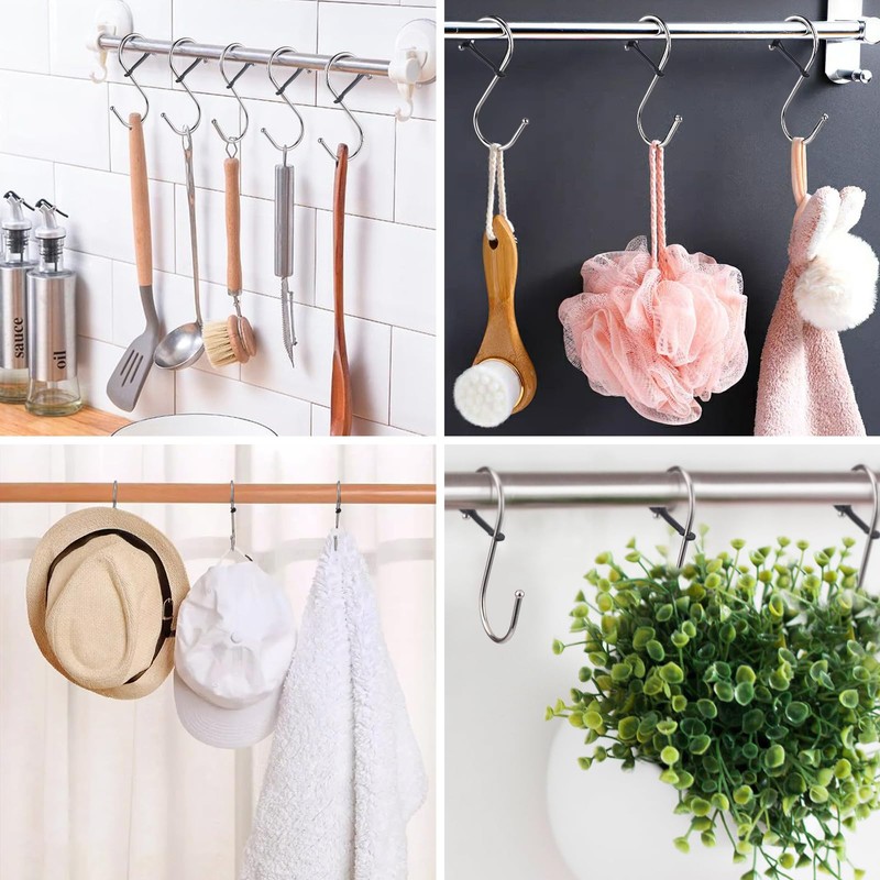 Sopito Hooks for Hanging, Pack of 8 S Hooks with
