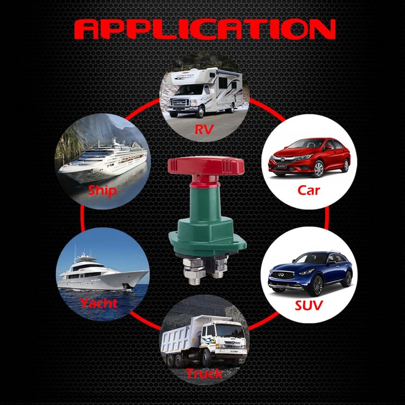 Ampper Battery Disconnect Switch 12V - 48V, HD High Current