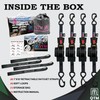 QTM 4 Pack Retractable Ratchet Straps, 1" x10' with Soft