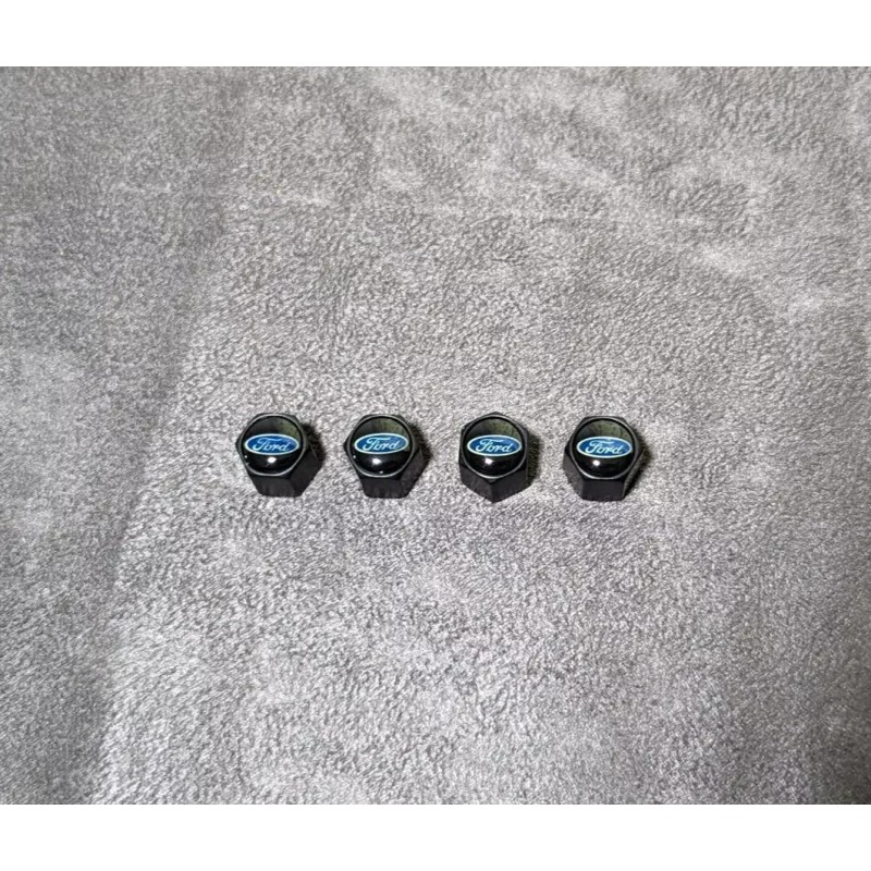 For: Ford 4pc Black Hex Ford Emblem Car Wheels Metal