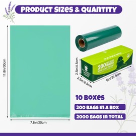 Sherr Lavender Scented Dog Poop Bag Bulk Leak Proof Dog Waste Bags Doggy Poop Bags Pet Waste Bag for Puppy Pets Outdoor Walking and Travel(10 Boxed Rolls 2000 Counts)