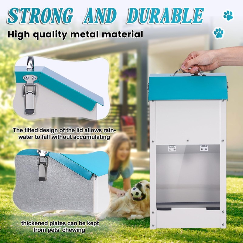 HHNIULI Galvanized Gravity Automatic Dog Feeder with A Stainless Steel