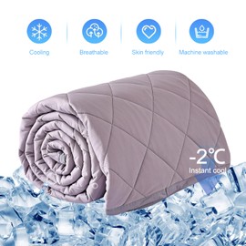 EVOLIVE Poly/Elastane Diamind Quilted All Season Light Weight Single Reversible Cooling Quilted Throw (Grey, Throw 50“x60”)