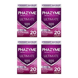 Phazyme Ultimate Gas Bloating Relief Works in Minutes 500 mg Simethicone Fast Gels 20 Count (Pack of 2)