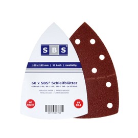 10 Pack of 60 – SBS hook and loop Sanding Sheets 105 x 152 mm Grit Each Of 40/60/80/120/180/240 for Multi-Sander Bosch Prio Ventaro