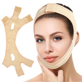 Wiederverwendbarer Kinnband, V-förmiges Kinn Gesichtsstraffungsband, Gesichtslifting-Maske für Frauen, Gesichtslifting-Band, geeignet für alle Gesichtsformen, Hautfarbe