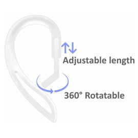 ALXCD Eartips & Ear Hooks Kit Compatible with AirPods Pro 2, 2 Pairs Over-Ear Soft TPU Ear Hook & 2 Pairs Anti Slip Silicone Eartips Hooks & 4 Pairs XS/S/M/L in-Ear Eartips, Pro 2, 1+1+2+4 White