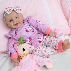 SCOM Baby Doll Girl, 18 inch Realistic Soft Body Baby Doll Real Life Cute Baby with Accessories for 3+ Year Old Gifts