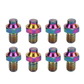 RISK 8Pcs Mountain Bike Pedal Bolts Titanium Alloy Anti Slip Bicycle Pedal Screws Pins Studs M4x5mm Colorful