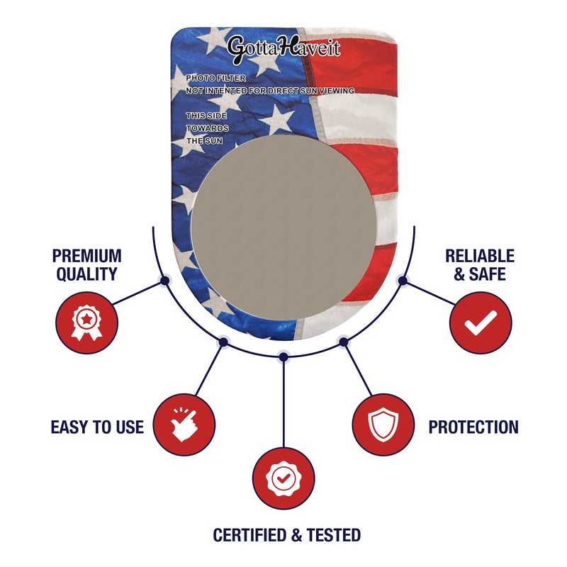 Solar Eclipse Glasses Flag 5 Pack with Lens