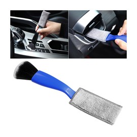 LKAHG Car Double Head Brush, Double Head Automotive Interior Cleaner Detail Brushes Cleaning Dashboards Seats Air Vent, Vehicle Interior Detailing Tools, Universal for Truck, SUV (Blue)