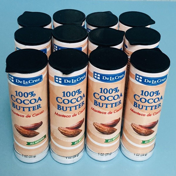 (12-Pack) De La Cruz Cocoa Butter Stick Pure & Natural Moisturizes, 1 oz