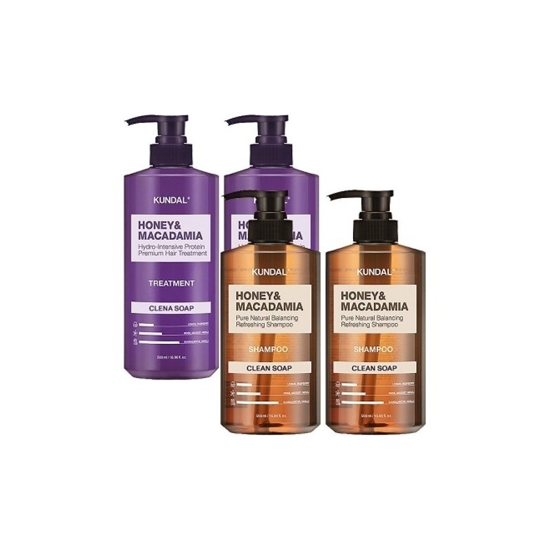 Kundal Nature Shampoo Clean Soap 500ml x2 + Treatment Clean