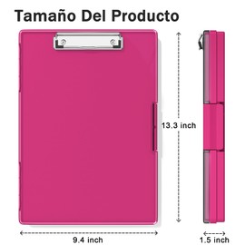 ZAXMEY Portapapeles resistente de 23.5 x 33 cm, carpeta, de enfermería, apertura lateral, con caja de almacenamiento doble, escritura suave para el trabajo, oficina y escuela (Rojo)
