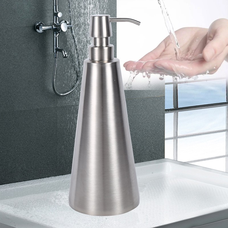 1PC 800ml Large Capacity Stainless Steel Pump Soap Dispenser Countertop