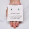 Philip Jones Sterling Silver Green Aventurine Gemstone Earrings with Quote