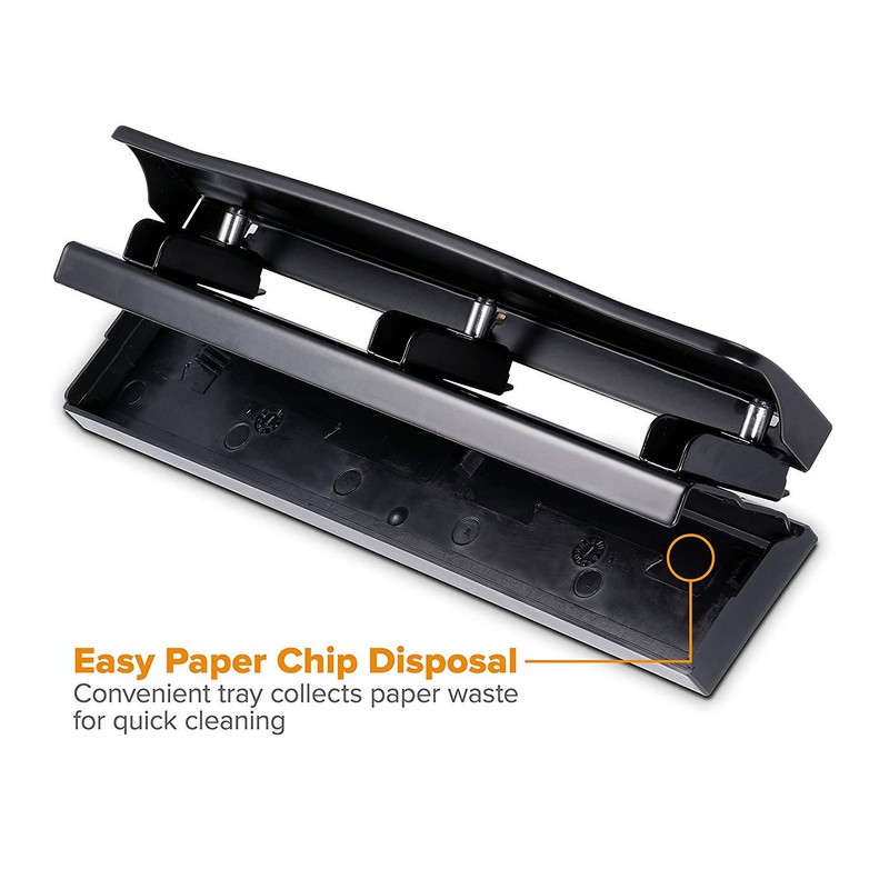 Bostitch Office 3 Hole Punch, Durable Metal,Rubber Base, 12 Sheets,