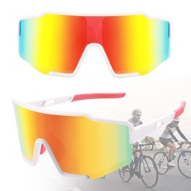 FEISEDY Large Shield Cycling Sunglasses for Men Women Oversized One Piece Visor Shades Sport Glasses B9080