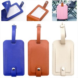 Luggage Tag Suitcase Baggage Travel Name Bag Tags Identifier Labels Essentials with Buckle Privacy Cover for Suitcases, 3 Pcs