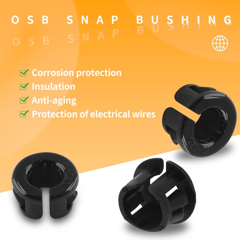 Uenhoy 30 Pcs Opened Snap Bushing 1/2" Mounting Dia Nylon