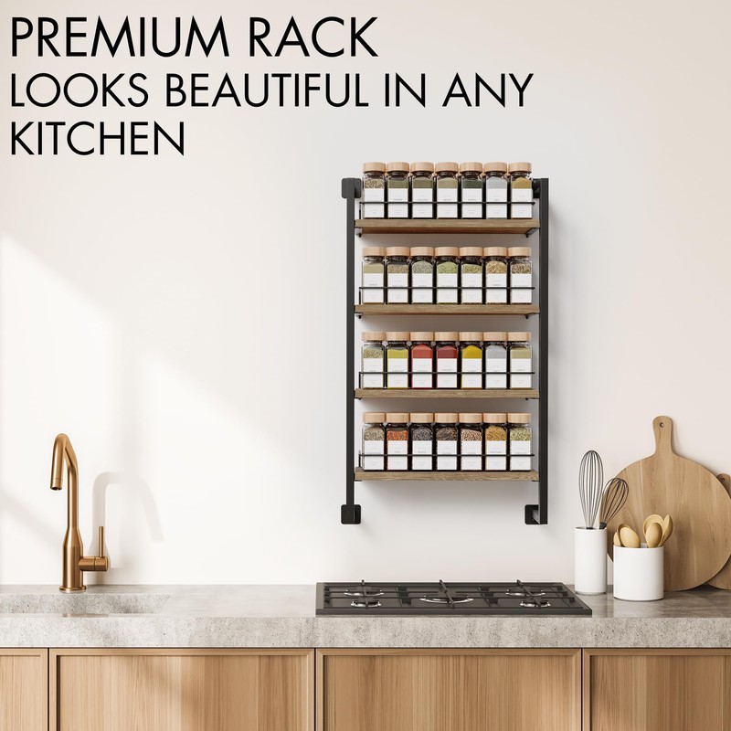 ZICOTO Space Saving Spice Rack Organizer Shelf for Wall Mount