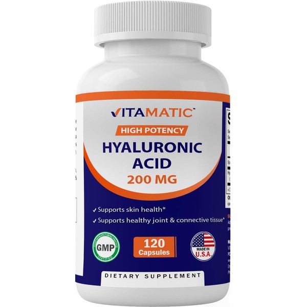 Vitamatic Hyaluronic Acid Supplements 200mg - Supports Healthy Connective Tissue