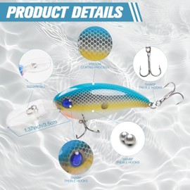Crankbait Fishing Lures Kit,8pcs Topwater Lures Hard Baits Wobbler Swimbait Popper Minnow Crank Bait Sea Fishing Lures for Bass Trout Salmon Walleye Pike Perch Saltwater Freshwater