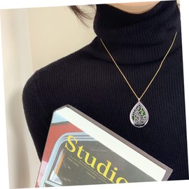 Necklace Pendant Stainless Steel Oil Diffuser Necklace Teardrop Pendant Locket Necklace Teardrop Necklace Diffuser for Essential Oils Necklace Oil Box Aromatic Miss