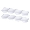 Plasticpro 4 Sectional Rectangle Plastic Disposable Serving Tray/Platter 5 X
