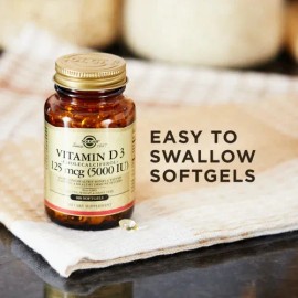 Vitamina D3, colecalciferol, 5000 UI, 100 cápsulas blandas