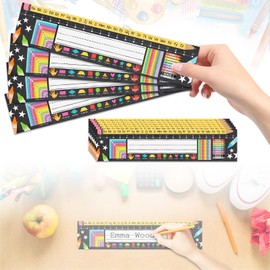 Habbiful 42 Desk Name Tags for Classroom - Student Name Plate for Desk Kindergarten Elementary First Grade Classroom Decor Back to School Supplies (B)