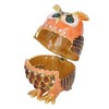 Owl Trinket Box Cute Appearance Brown Metal Jewelry Box for