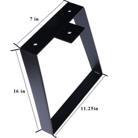 Osring 16 Inch Trapezoid Table Legs 2pcs, Solid Steel Furniture Leg for Coffee Table, TV Stand and Outside Bench, Black