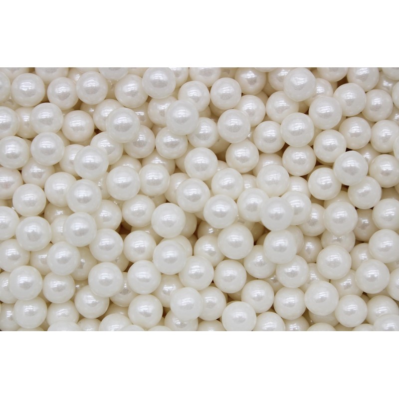 Pearl White Edible Candy Beads 8 Ounce SIZE: 7MM For