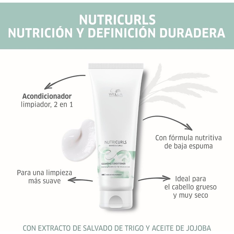 Wella Professionals Nutricurls Clean Conditioner Acondicionador 2 en 1 250ml