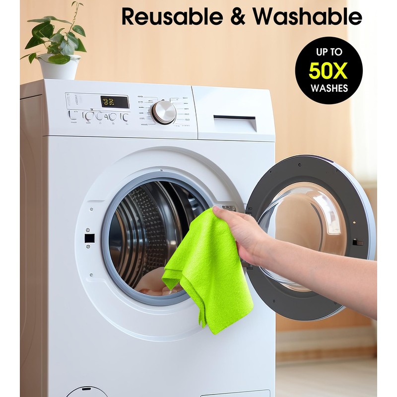 KitchLife Microfiber Cleaning Cloth Roll - Tear-Away Reusable Microfiber Paper